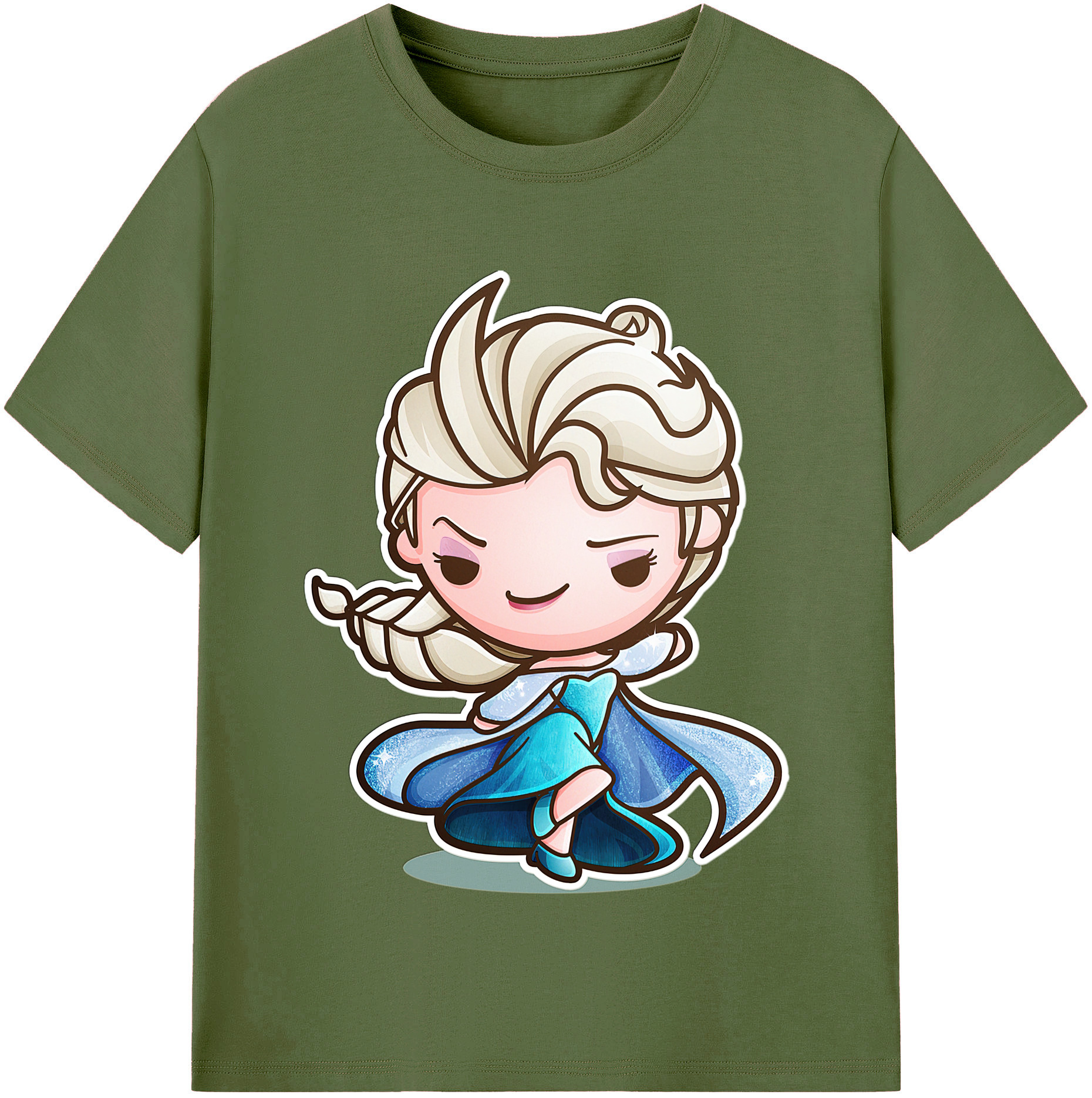 （画像用） アナと雪の女王 アンナ エルサ Frozen Anna Elsa 綿100％半袖Tシャツ（フロントプリント）